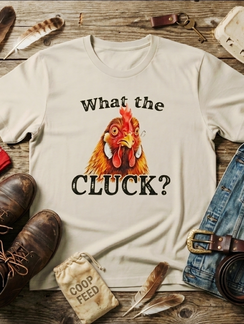 What the Cluck Chicken Tee • Funny Farm Shirt • Country Humor Graphic Tee